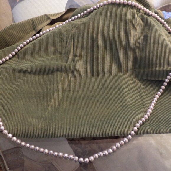 Faux Pearl Necklace - @29” Length - Silvery Grey - Beautiful - Picture 2 of 4